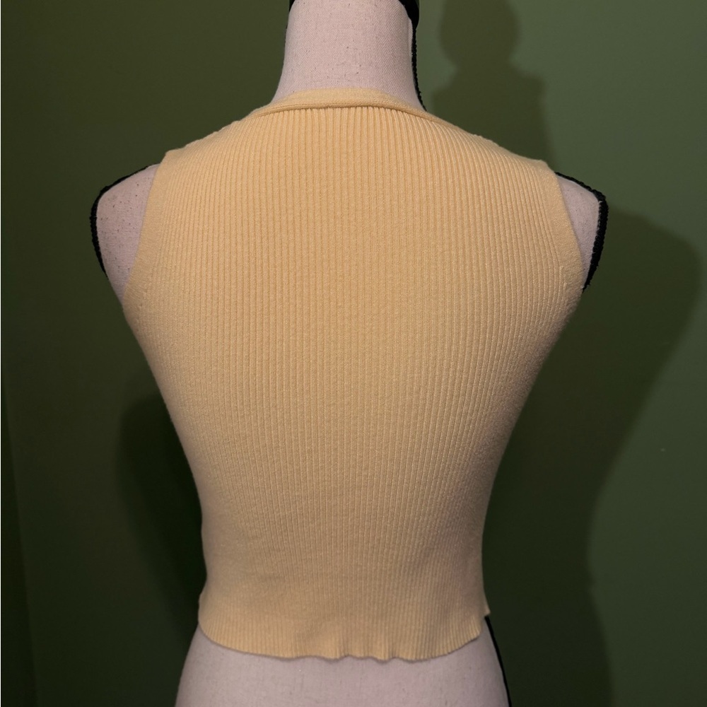 Yellow Sleeveless Ribbed Top - Picture 5 of 6